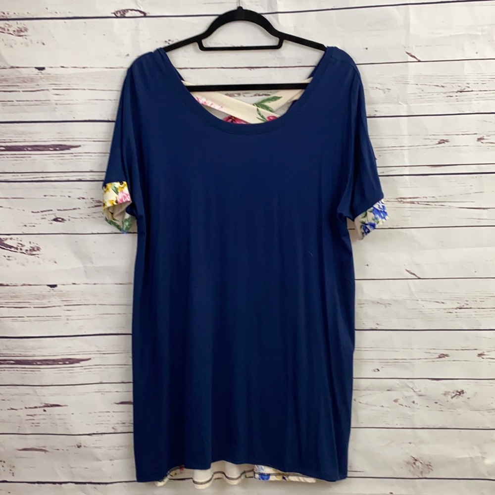 Fun floral mixed top